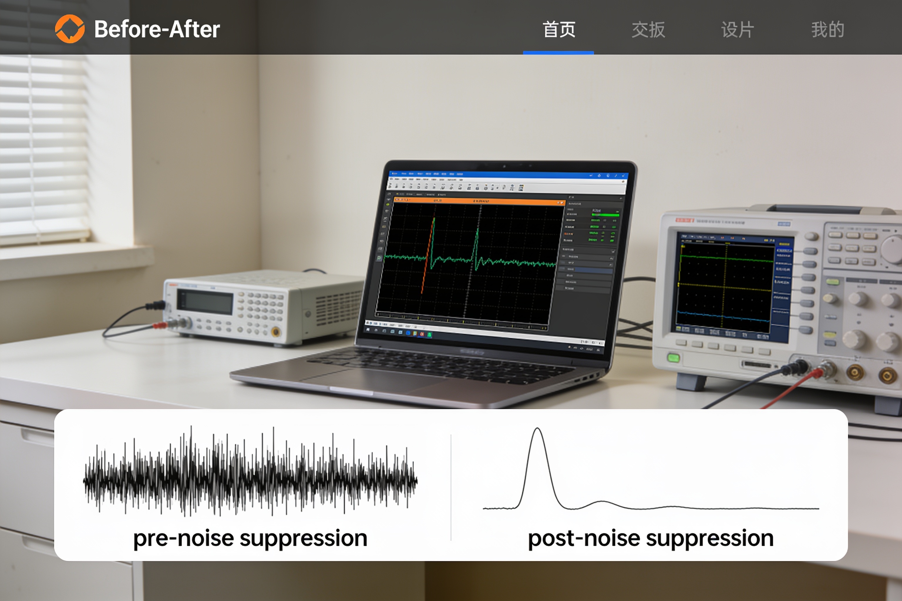 实时频谱监控功能显示噪声抑制前后频谱对比